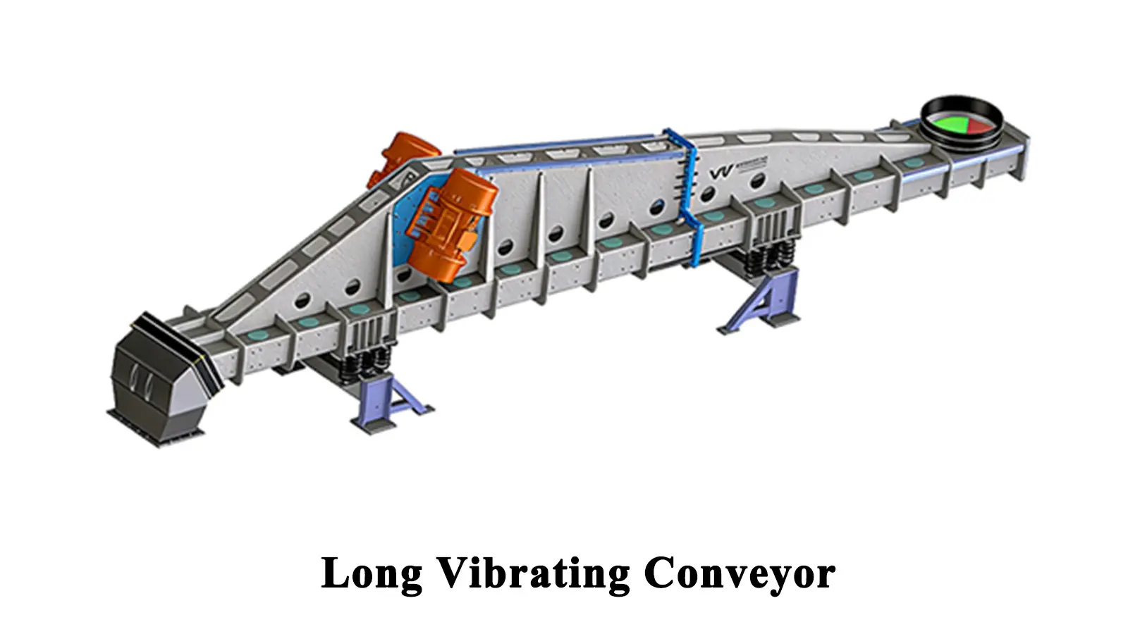 long vibrating conveyor for long-distance bulk material conveying