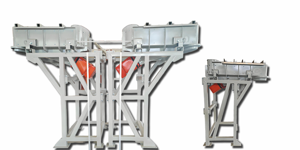 Alimentatori vibranti elettromagnetici chiusi con supporto nell'industria del vetro